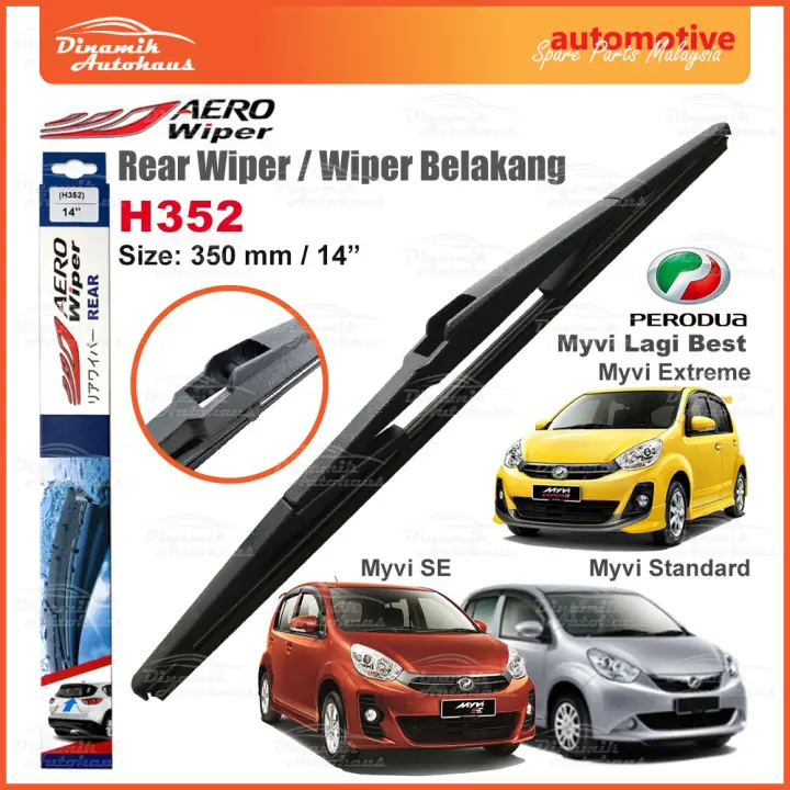 Perodua Myvi Lagi Best Car Windscreen Rear Wiper Blade 14 Aero Rear H352 Lazada