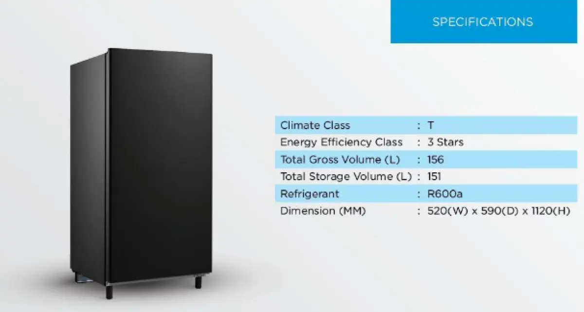 Midea Ms 196 Single 1 Door Fridge Refrigerator Ms196 156l Peti Sejuk Md Ms 196 Lazada