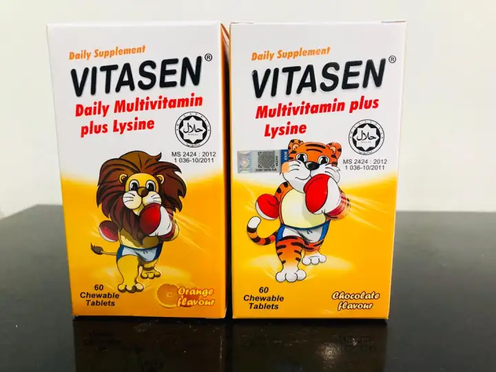 Exp 05 2023 Vitasen Daily Multivitamin Plus Lysine Orange 60 S Lazada