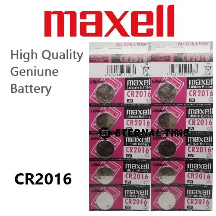 Maxell Original Lithum Cr2016 Battery Watch Bateri Jam Tangan Calculator Dan Remote Control Lazada