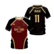Jersey Futsal Football VL Replika Blue Lock Anime Bastard Munchen Men's Short sleeved T shirt Sports Garment. 