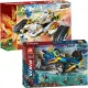 Assembling parent-child Phantom Ninja underwater speed 4-in-1 supersonic transforming chariot children's educational building blocks. 
