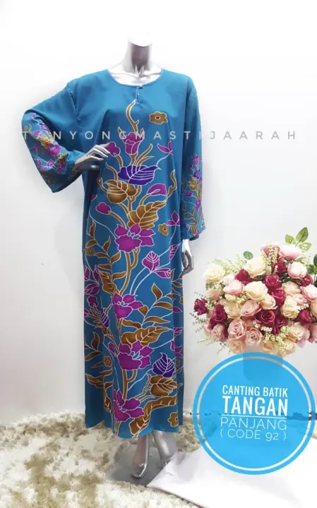 New Arrival Kaftan Baju Kelawar Canting Batik Creaction Terengganu Baju Tidur Lengan Panjang Plus Size Polyester Murah Terkini Lazada