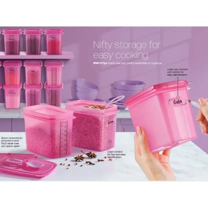 ( New ) Tupperware Shelf Saver with Spoon 840ml - Pink ( Pre-Order )