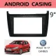 Android Player Casing 9" Volkswagen Polo 2010 - 2017 Black (with Socket VW & VW Canbus Module + Antenna join) ). 