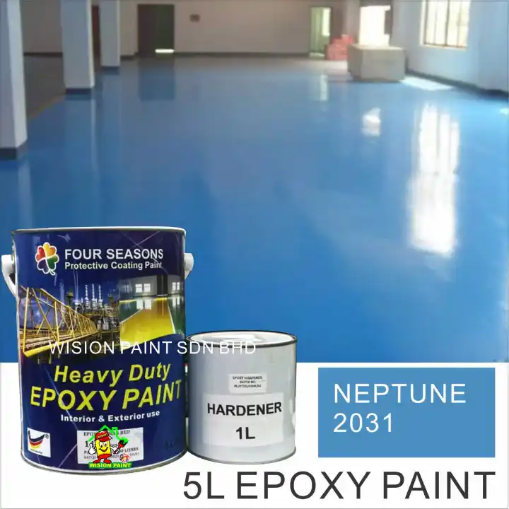 5litre Neptune 2031 Paint Epoxy Floor Paint Coating Four Seasons 5l Cat Lantai Simen Epoxy Lazada