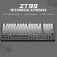 【DELIVER IN 3 DAYS】 ZIFRIEND ZT99 99 Keys Gasket Mechanical Keyboard Wired / Bluetooth / 2.4G 3 Modes Side Engraved Gaming Keyboard Customized Double PBT Keycaps Layer Silencer RGB / White Backlight 3 / 5 Pin Hot Swappable Noah Silver Switch. 