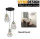 Wynn Design [Long Based or Round Based] Hanging Light Set of 3 Ceiling Light Design Decorative Shape Ceiling Light Loft Nordic Art Pendant Light Designer Decoration Lampu Gantung Lampu Hiasan Lampu Ruang Tamu (MJ011-3). 