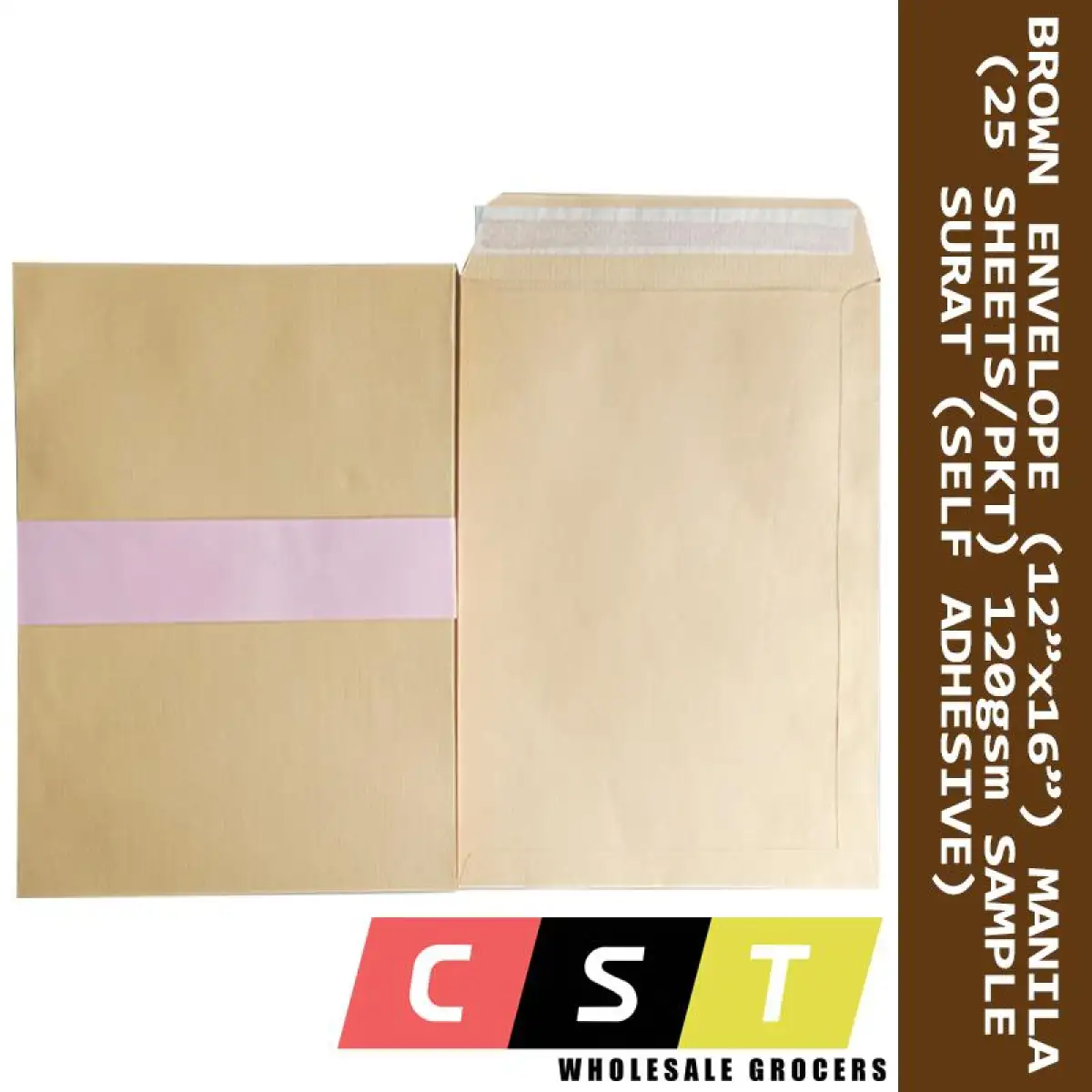 Brown Envelop 120gsm 12 X16 Manila 25 Sheets Pkt Sampul Surat Self Adhesive Lazada