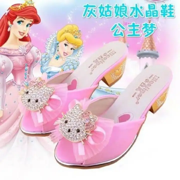 Kids High Heels Hello Kitty Kasut Tumit Tinggi Budak Khawin Sandals Lazada