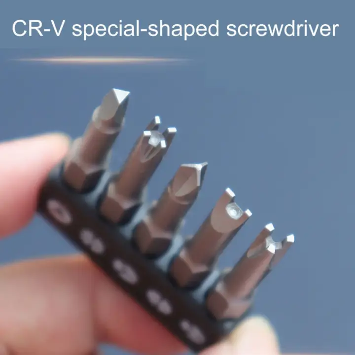 5Pcs 50mm Special-Shaped Screwdriver Set U-Shaped Y-Type Triangle Inner Cross Three Points Screwdriver Bit Tool