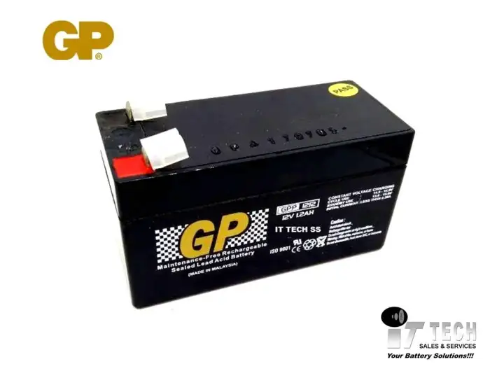 Original Gp 12v 1 2ah Sealed Lead Acid Battery Battery Factory Direct Order Box Set 1 Year Warranty Lazada