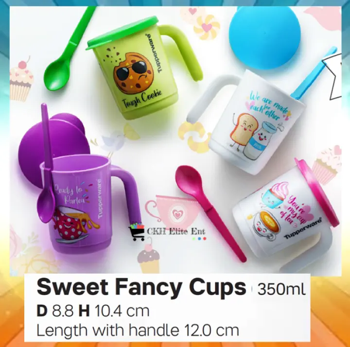 Tupperware Sweet Fancy Cups with handle 350ml (1 pcs)
