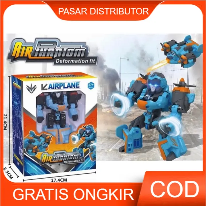 Mainan Anak ROBOT AIR PHANTOM & PIRATE SHIP Robot Deformed Figure 2in1