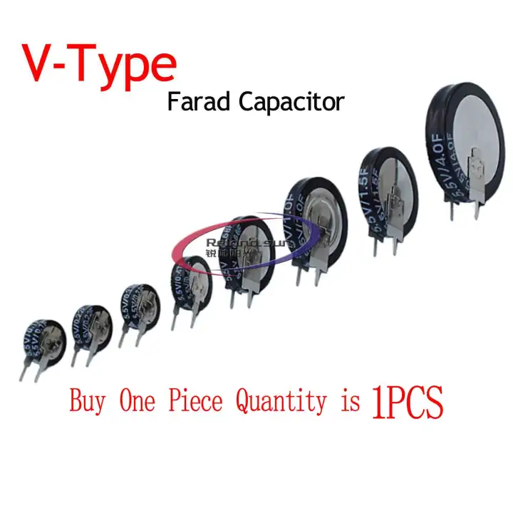 1PCS 5.5V Capacitance 0.1F 0.22F 0.33F 0.47F 1.0F 1.5F 4.0F 5.0F Super Farad Capacitor H-Type V-Type C-Type Button Super Capacitor 1