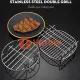 I know 2PCS Air Fryer Rack Set Creative Steaming Rack Double-layer Rack with Skewers. 