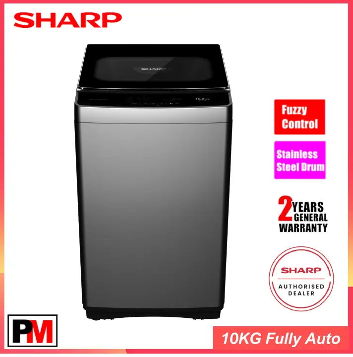 Free Shipping Sharp Esx1168 Fully Auto Washing Machine 10kg Mesin Basuh Lazada