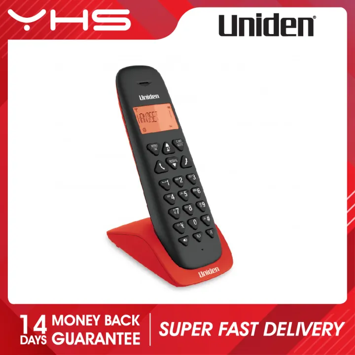New Arrival Uniden At3102 Red Cordless Dect Phone Tm Unifi Maxis Landline Speaker Telephone Telefon Murah 家用电话 Lazada