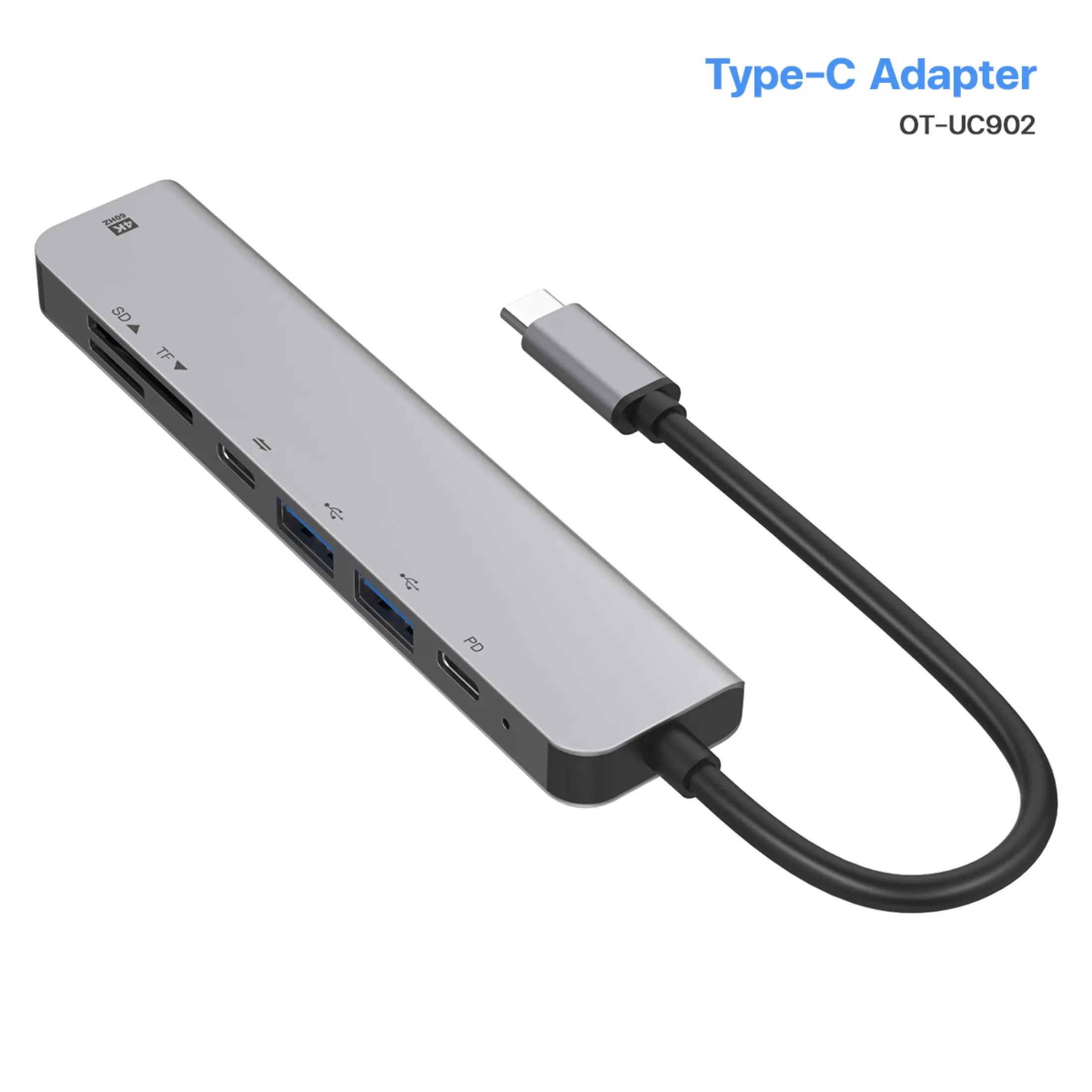 Onten UC902 Type C To HDMI + USB + SD Micro SD+ PD HUB 7 in 1 10