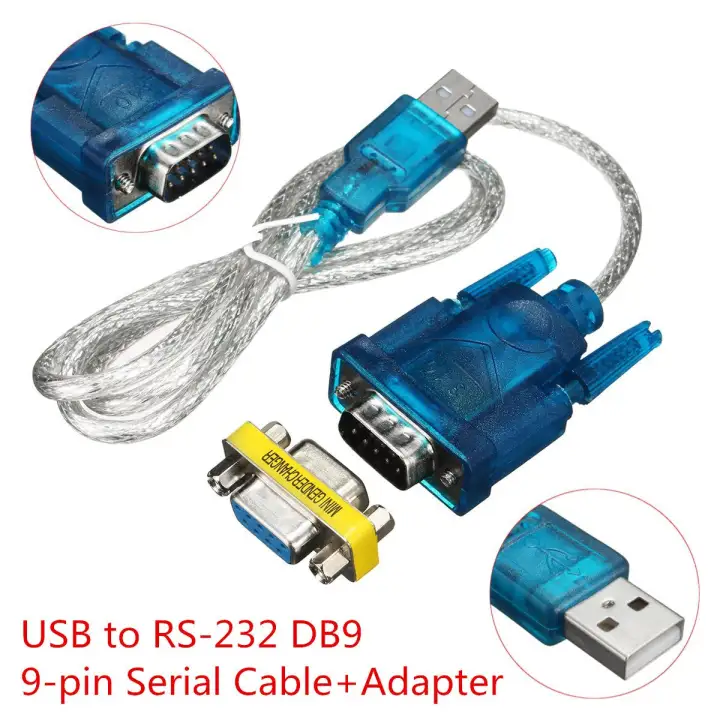 Cable Length White Blue Computer Cables USB 2.0 to Male Serial RS232 CH340 Chipset 9Pin Adapter Converter Cable Cord 
