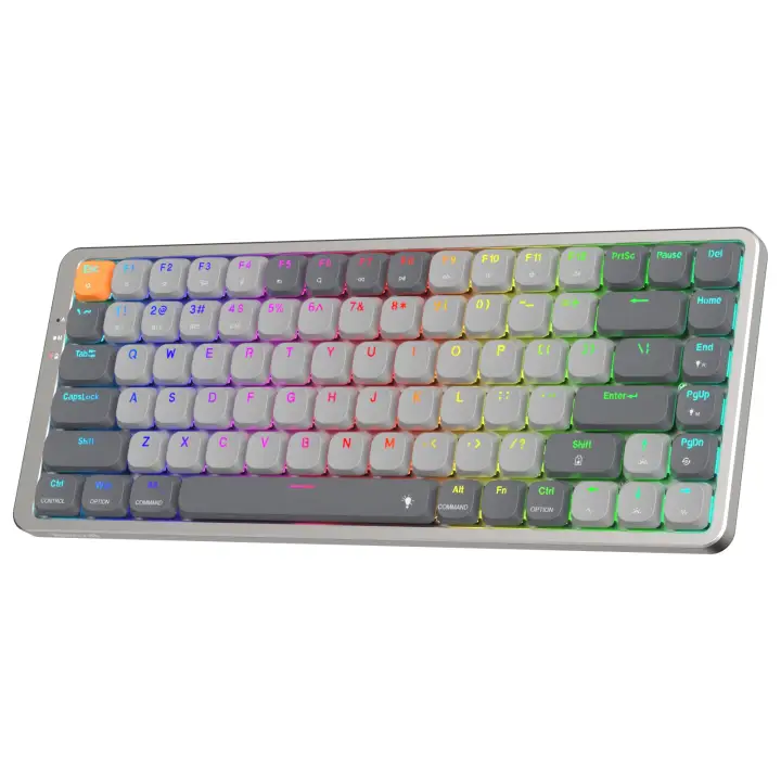 Redragon K652 75% Wireless RGB Mechanical Keyboard, Bluetooth\/2.4Ghz\/Wired Tri-Mode 84 Keys Ultra-Thin Gaming Keyboard IvanT.k