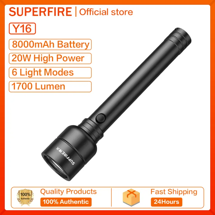 Tactical Flashlight with Battery Rechargeable Super bright LED Torch Light Y16