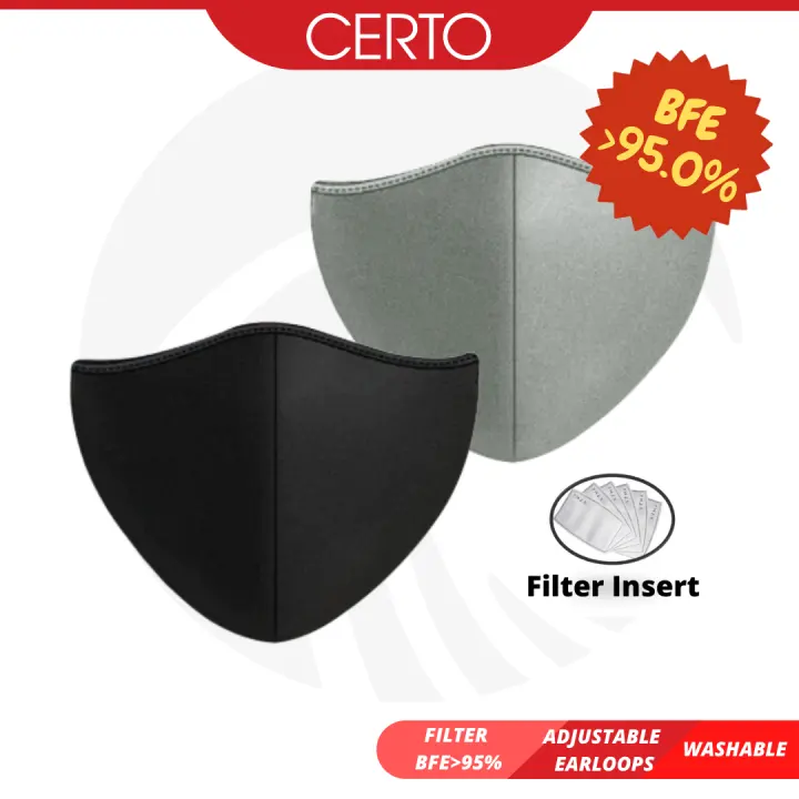 Certo Protective Reusable Washable Face Mask Adult With Removable Carbon Filter Pm2 5 Penutup Mulut Topeng Muka Kain Ready Stock Lazada