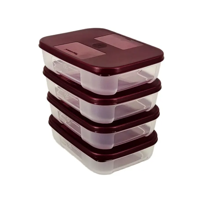 Tupperware Freezermate Set Medium 550ml Berry ( 4 ) Freezer Mate Freeze Set