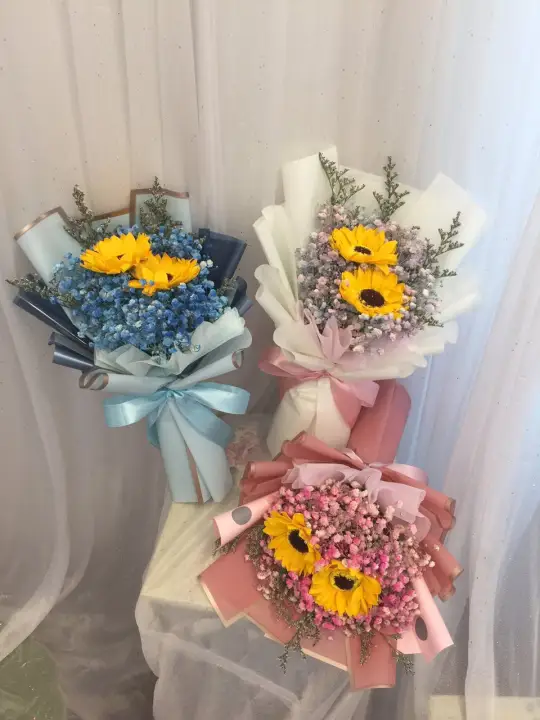 Soap Sunflower Baby Breath Bouquet 香皂太阳花满天星花束 Lazada