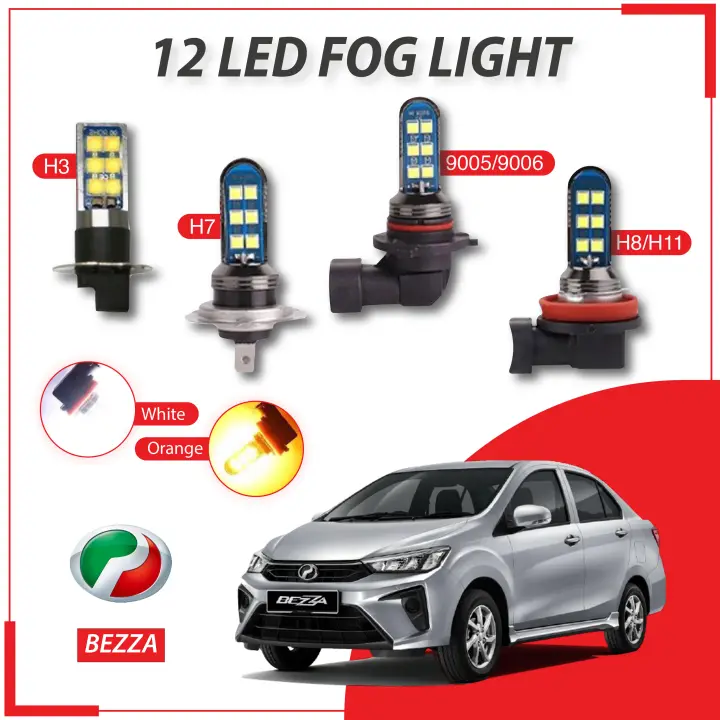 1PC [PERODUA] Bezza 12LED Car Fog Light (Constant+ Flash) DRL Daytime Running Light H8/H11 3000K 6000K