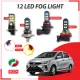 1PC [PERODUA] Bezza 12LED Car Fog Light (Constant+ Flash) DRL Daytime Running Light H8/H11 3000K 6000K. 