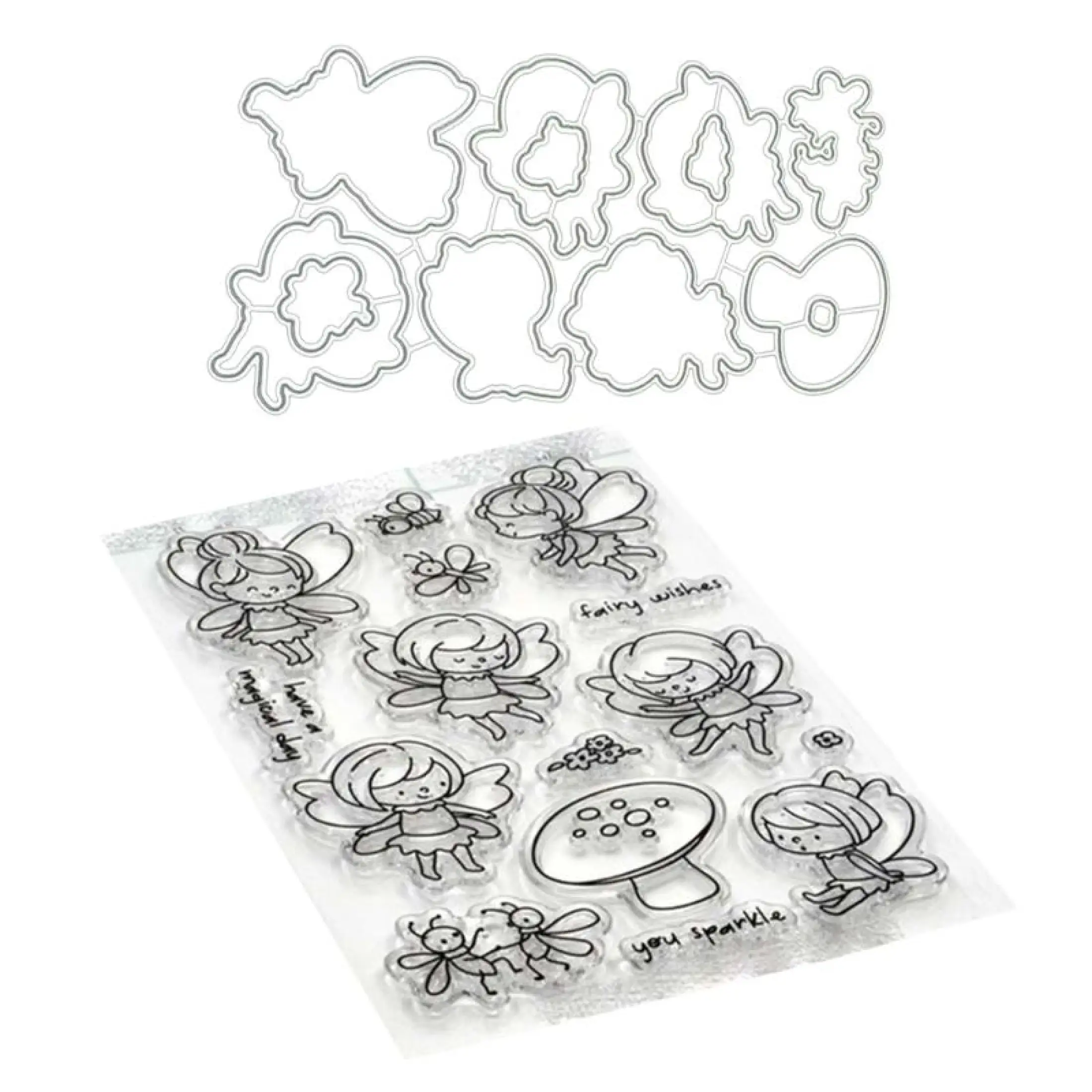 Decorative Girl Clear Stamps Scrapbooking Cutting Dies Stencils Embossing 