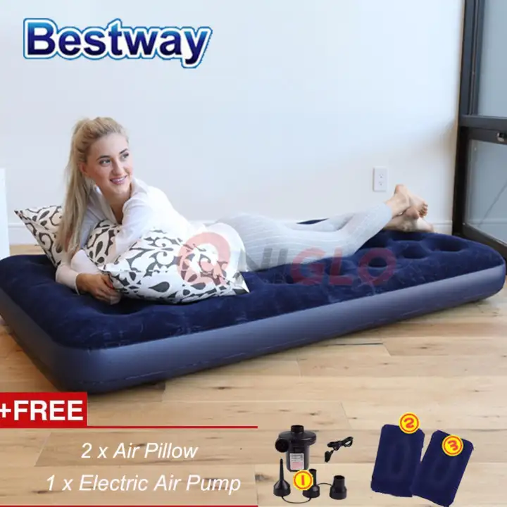 Bestway Twin Plus Flocked Air Bed, Relax Flocked Air Bed Twin