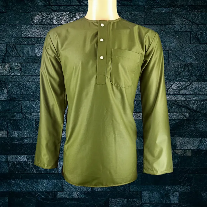 Baju Kurta Lelaki Dewasa Tanpa Kolar Regular Fit Lasani Pattern Terkini Plain Kain Cotton Lazada