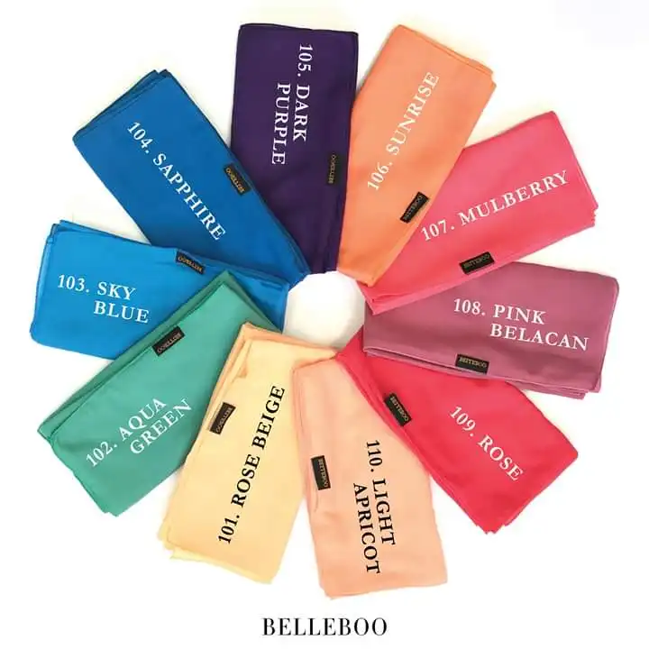 Pink Belacan 108 Tudung Bawal Belleboo Plain Lazada