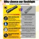 【24 hours delivery】lampu suluh led 50000w torch light rechargeable flashlight waterproof 手电筒 强光 led 远射 可充电 5000mAh 128 hours of continuous use. 