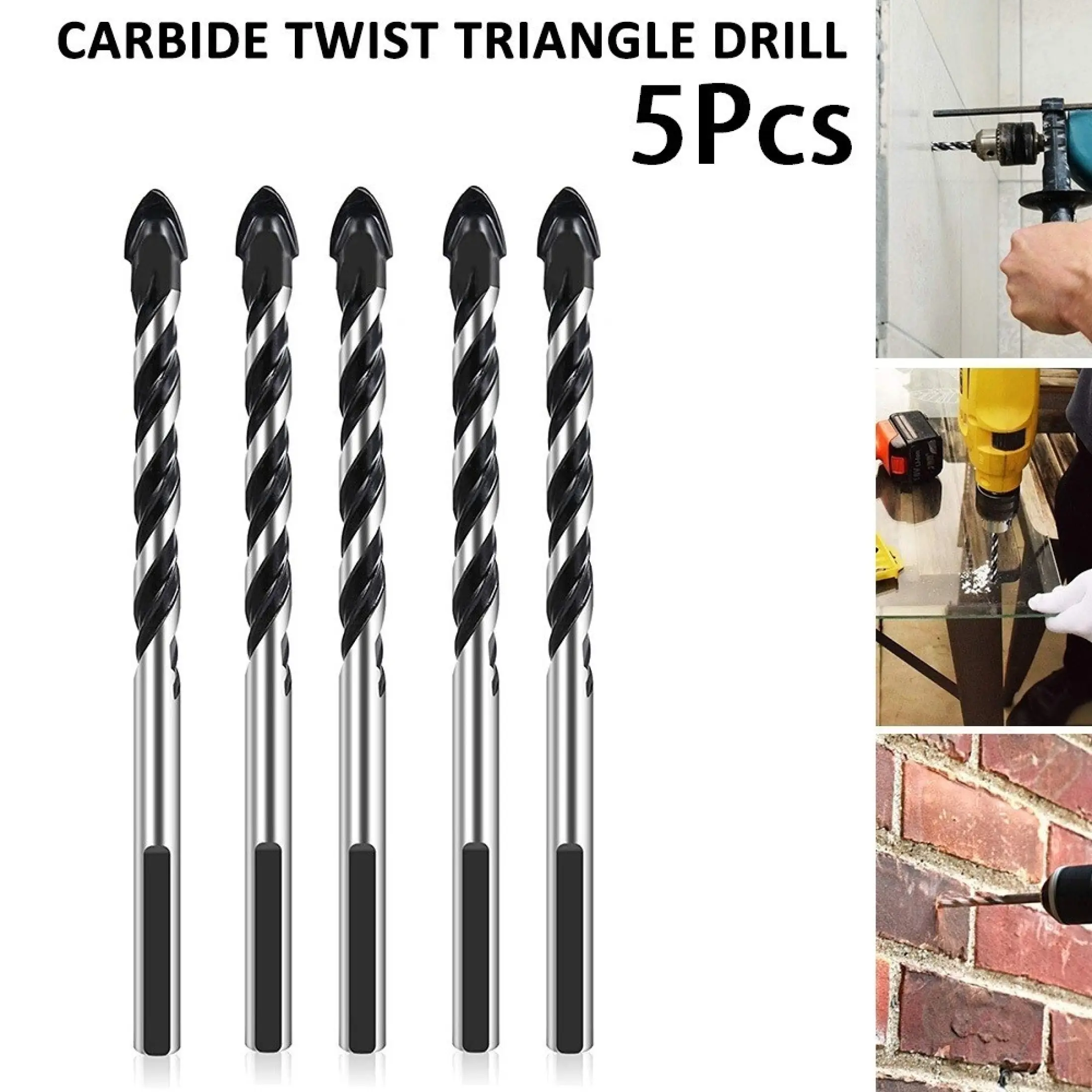 4/5/6/8/10mm Triangle Drill Ceramic Twisting Drill Spiral Drill Bits Tool