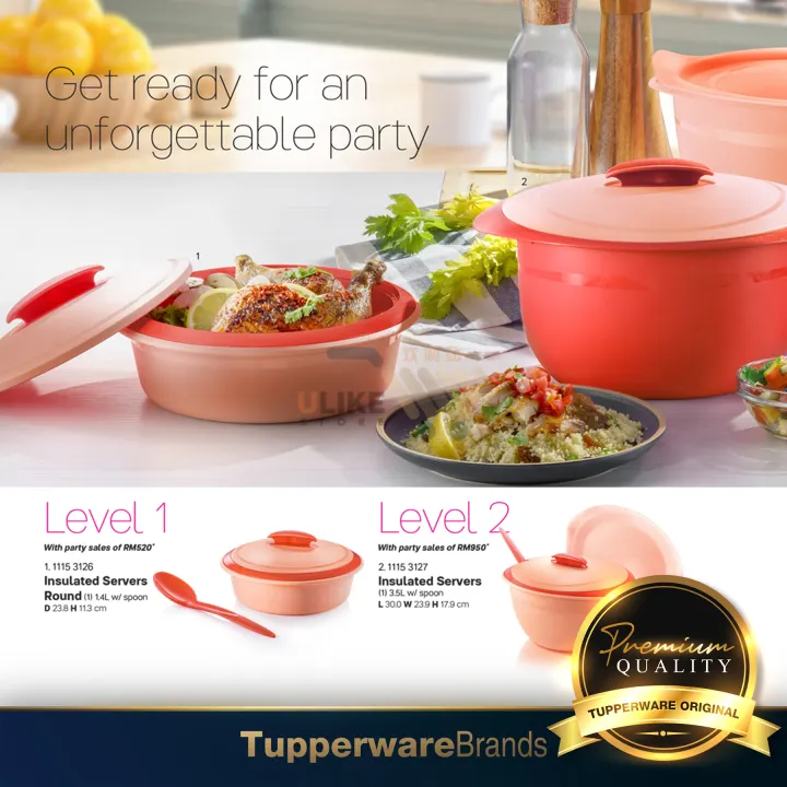 Tupperware Insulated Servers Round / Insulated Servers / November Level Set / Limited Edition / Hostess Special