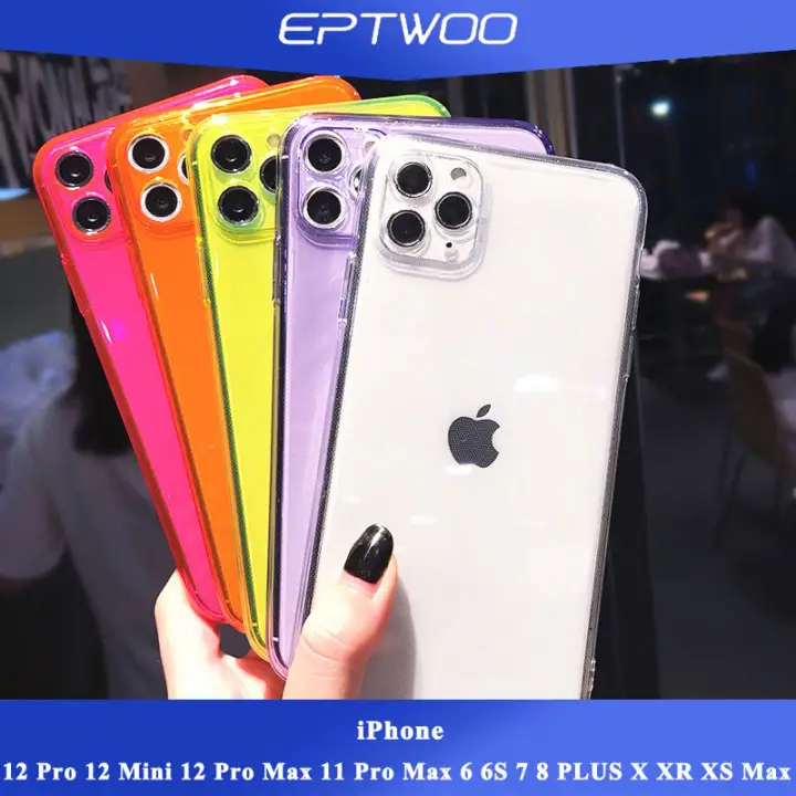 Eptwoo For Iphone 12 Pro 12 Mini 12 Pro Max 11 Pro Max 6 6s 7 8 Plus X Xr Xs Max Phone Case Fluorescent Color Shockproof Silicone Clear Back Cover Casing Lazada Ph