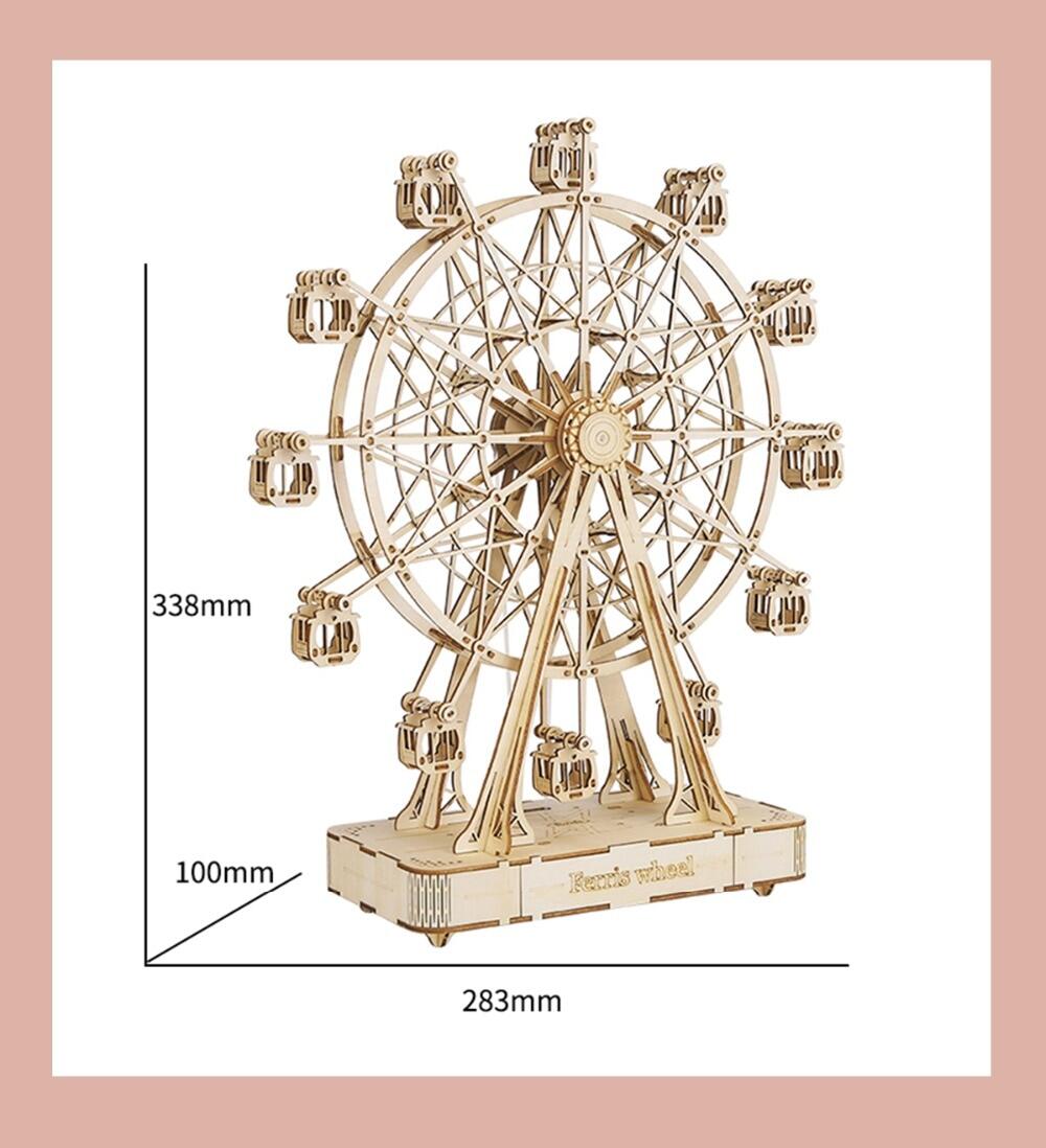 Robotime 3D Wooden Wotatable Ferris Wheel Model Puzzle Game Toys For Children 