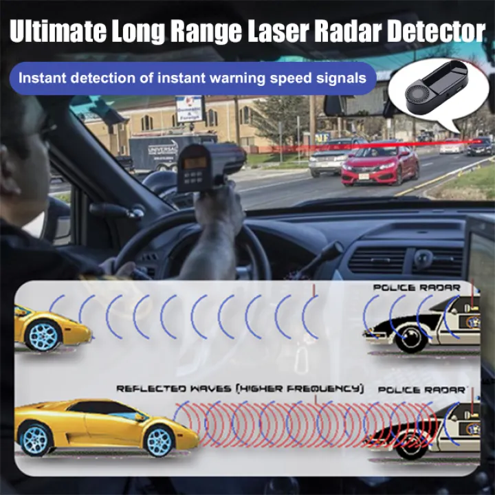 Ultimate Remote Laser Radar Detector Car Motorcycle Universal Night Riding Anticollision Solar Charging Warning Light Laser Radar
