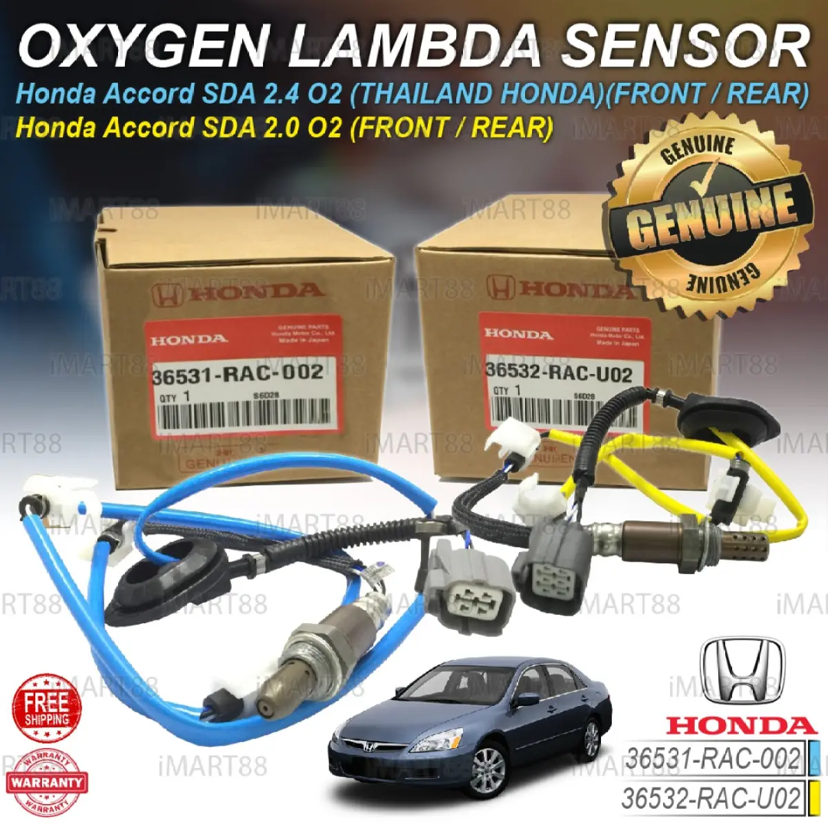 Honda Accord Sda 2 0 2 4 Cm4 Cm5 2003 2007 Oxygen Lambda Exhaust O2 Sensor Air Fuel Oxi 36532 Raa A01 Rac U02 Rac 002 Lazada