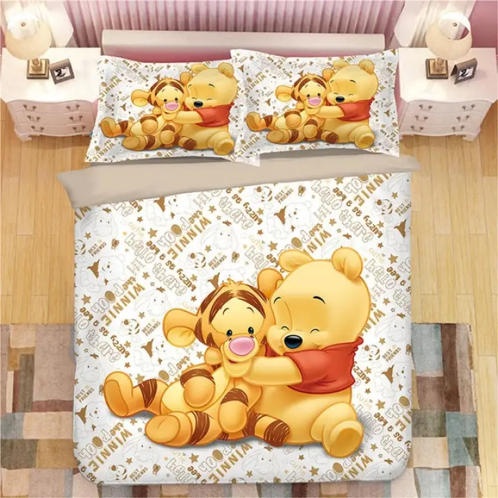 Pooh Bedding Set Twin Size Duvet Cover, Winnie The Pooh Twin Bedding