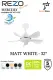 REZO Mercury 32"/ 42"/56" DC Motor Remote Control Ceiling Fan 9speed / Kipas Siling Remote Control. 