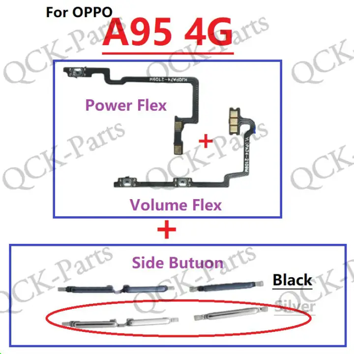 For OPPO A95 4G Side Power ON OFF Mute Switch Control Key Volume Out Button Flex Cable