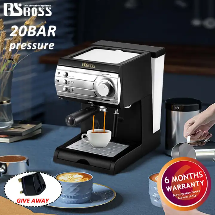 Bsboss Coffee Maker Machine 20 Bar Pressure Pump Driven Espresso Lazada