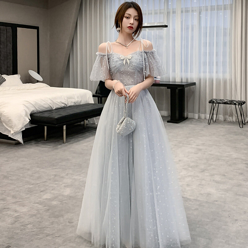 grey long gown
