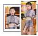 LOLANTA Girls ชุดเต้นเพลงแจ๊สชุดสตรีทโมเดิร์นชุดแฟชั่นเด็ก Glitter สีเงินเลื่อมเสื้อครอปและกางเกงขาสั้นเด็กฮิปฮอปแดนซ์ชุดสวมใส่แสดงบนเวที. 