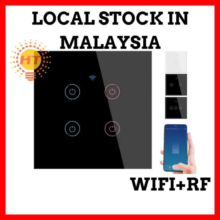 Smart life app WiFi + 433MHZ Touch Switch Neutral & No Neutral 2 in 1 Home Wall Button for TUYA Alexa and Google Home