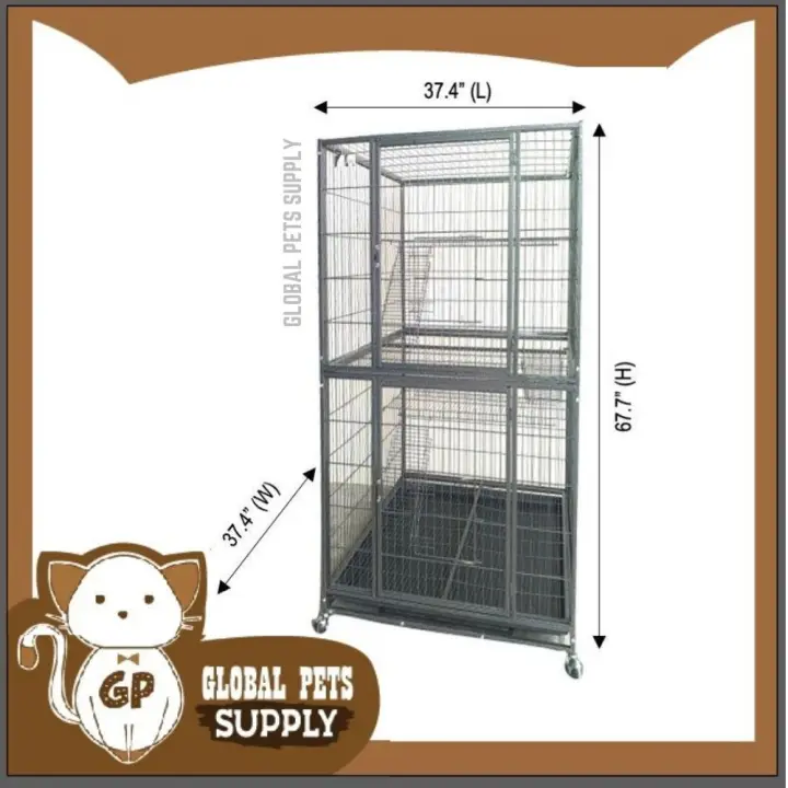 Global Pets Supply Sangkar Kucing 2 Tingkat / Cat Cage 2 Level 